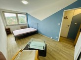 Pronájem světlého bytu 1+1, 30 m2 s pěkným výhledem 300 m od metra Hloubětín. 